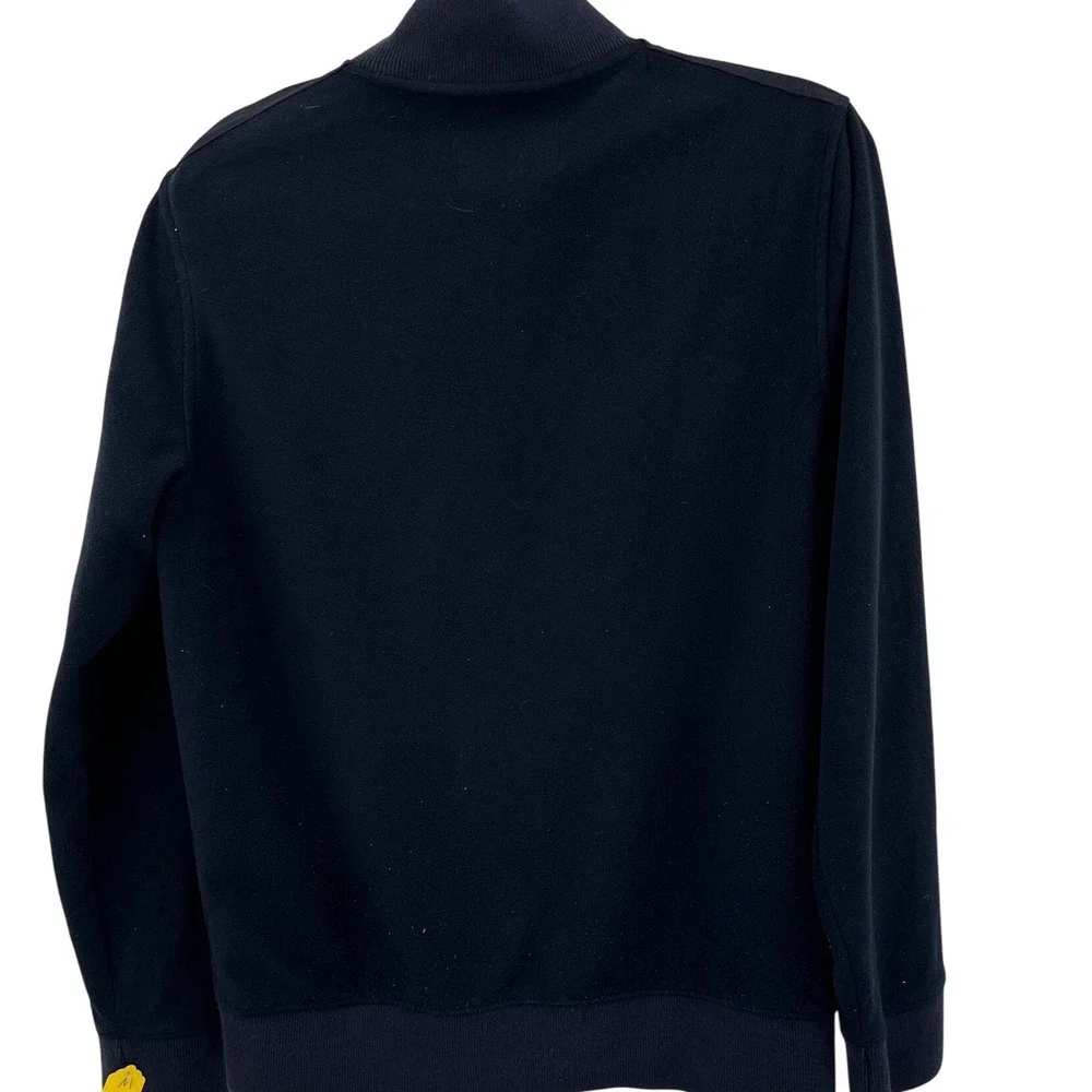 Banana Republic Men's‎ Full Zip Mock Neck Fleece Jacket Size Medium Navy Blue M